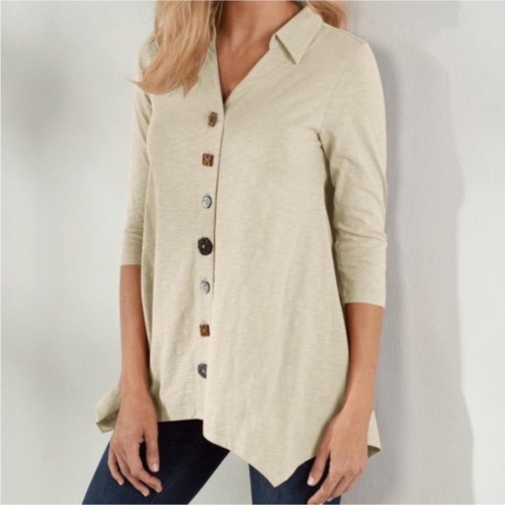 Soft Surroundings Danielle Button Down asymmetric… - image 5